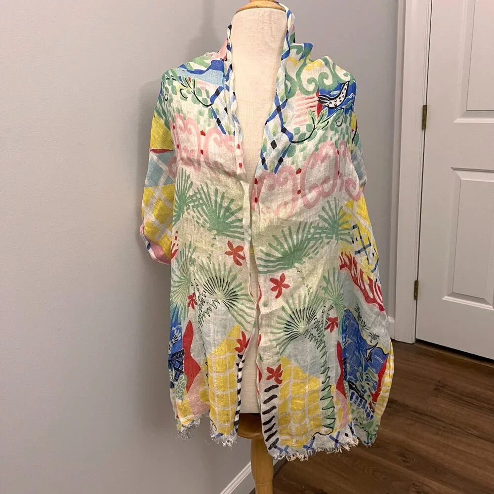 Collier Campbell Vintage 1980 Colorful Summer Scarf